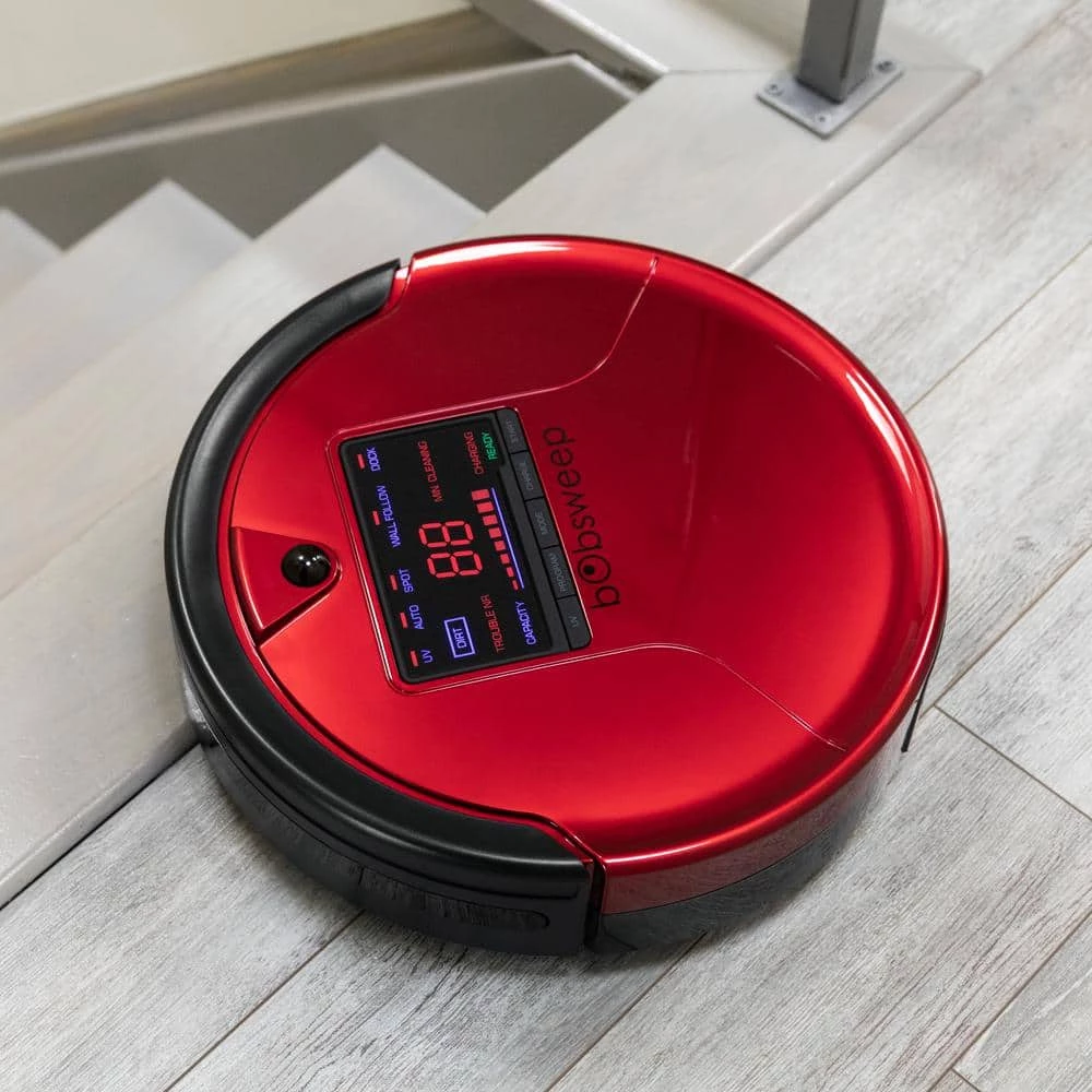 BObsweep PetHair Robotic Vacuum Cleaner and Mop with Auto Recharging Station, Large dustbin, Stair & Obstacle Detection in Rouge 6 BObsweep PetHair Robotic Vacuum Cleaner and Mop with Auto Recharging Station, Large dustbin, Stair & Obstacle Detection in Rouge - Image 4