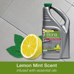 Bona 64 oz. Lemon Mint Scent Hard-Surface Floor Cleaning Machine Formulation -Vacuum Cleaners Sales Store bona hard surface cleaners wm700053013 fa 1000
