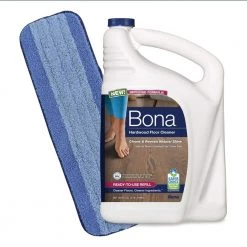Bona 128 oz. Hardwood Floor Cleaner + Microfiber Wet Mop Pad Refill