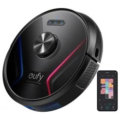 Eufy RoboVac X8 Robotic Vacuum Cleaner, Wi-Fi Connected, Laser Navigation, Bagless, HEPA Filter, Multi-Surface in Black