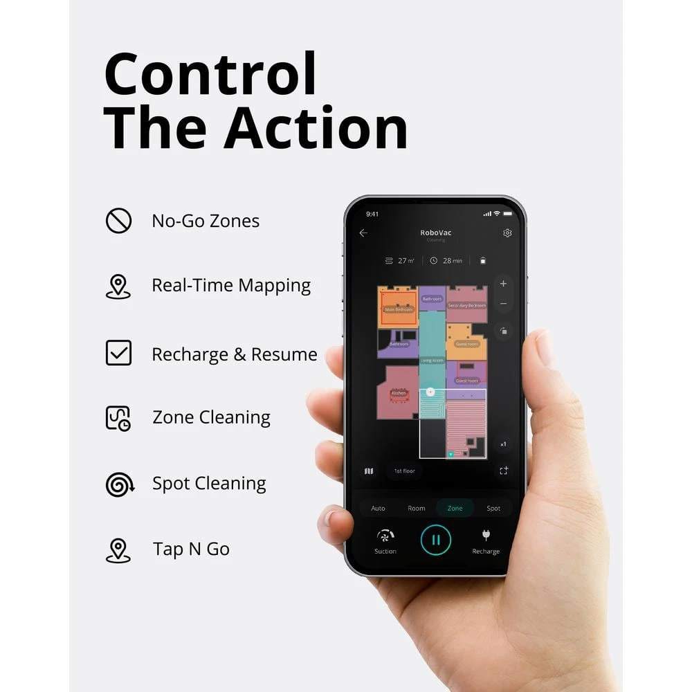 Eufy RoboVac X8 Robotic Vacuum Cleaner, Wi-Fi Connected, Laser Navigation, Bagless, HEPA Filter, Multi-Surface in Black 8 Eufy RoboVac X8 Robotic Vacuum Cleaner, Wi-Fi Connected, Laser Navigation, Bagless, HEPA Filter, Multi-Surface in Black - Image 6