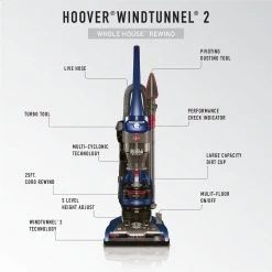 HOOVER WindTunnel 2 Whole House Rewind Bagless Upright Vacuum Cleaner -Vacuum Cleaners Sales Store hoover upright vacuums uh71250 40 1000
