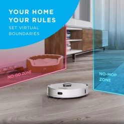 IHome Autovac Halo 2-in-1 Robotic Vacuum Cleaner and Mop with Auto Empty Base -Vacuum Cleaners Sales Store ihome robotic vacuums ihrv7 slv d4 1000