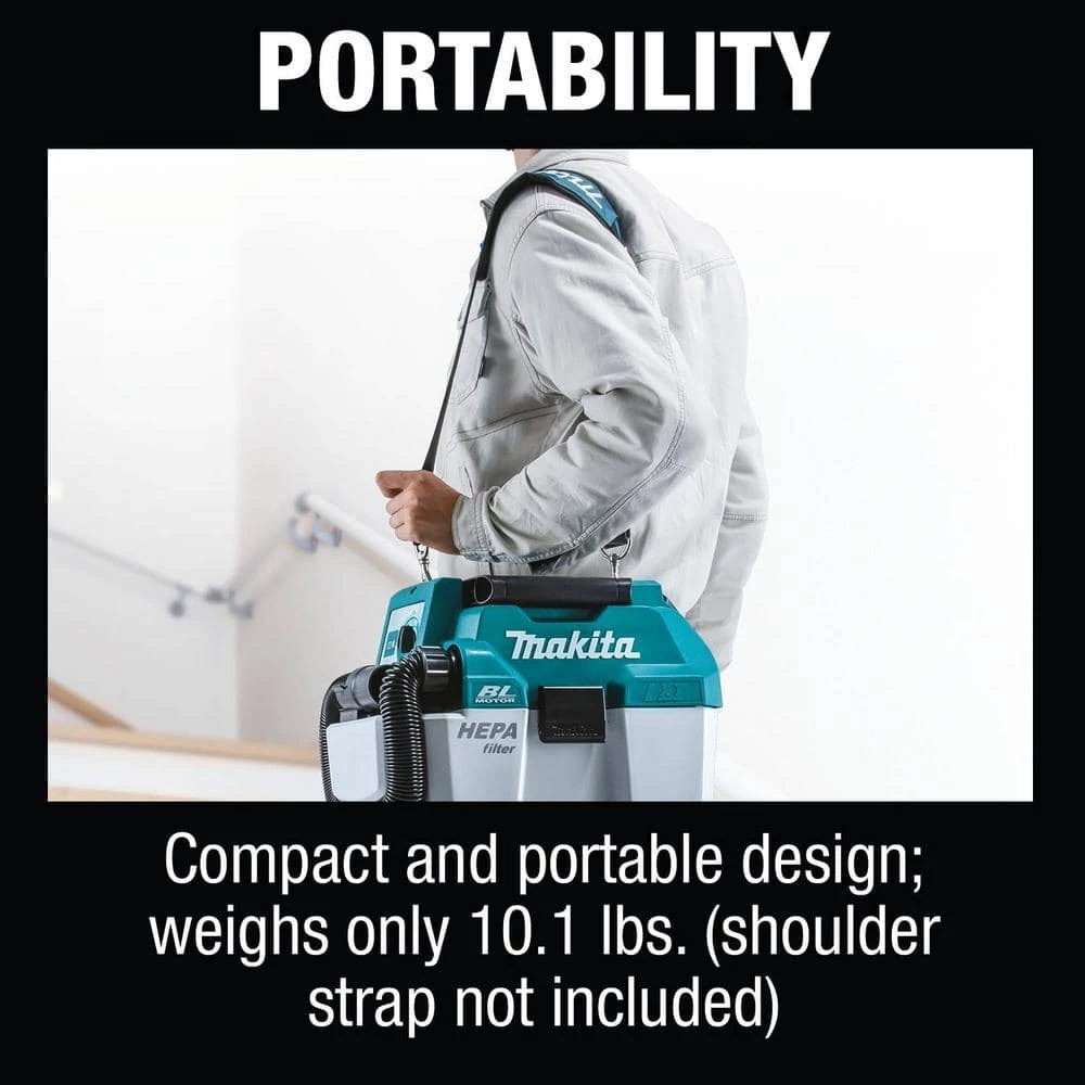 Makita 18-Volt LXT Lithium-Ion Brushless Cordless 2 Gal. HEPA Filter Portable Wet/Dry Dust Extractor/Vacuum, Tool Only 10 Makita 18-Volt LXT Lithium-Ion Brushless Cordless 2 Gal. HEPA Filter Portable Wet/Dry Dust Extractor/Vacuum, Tool Only - Image 8