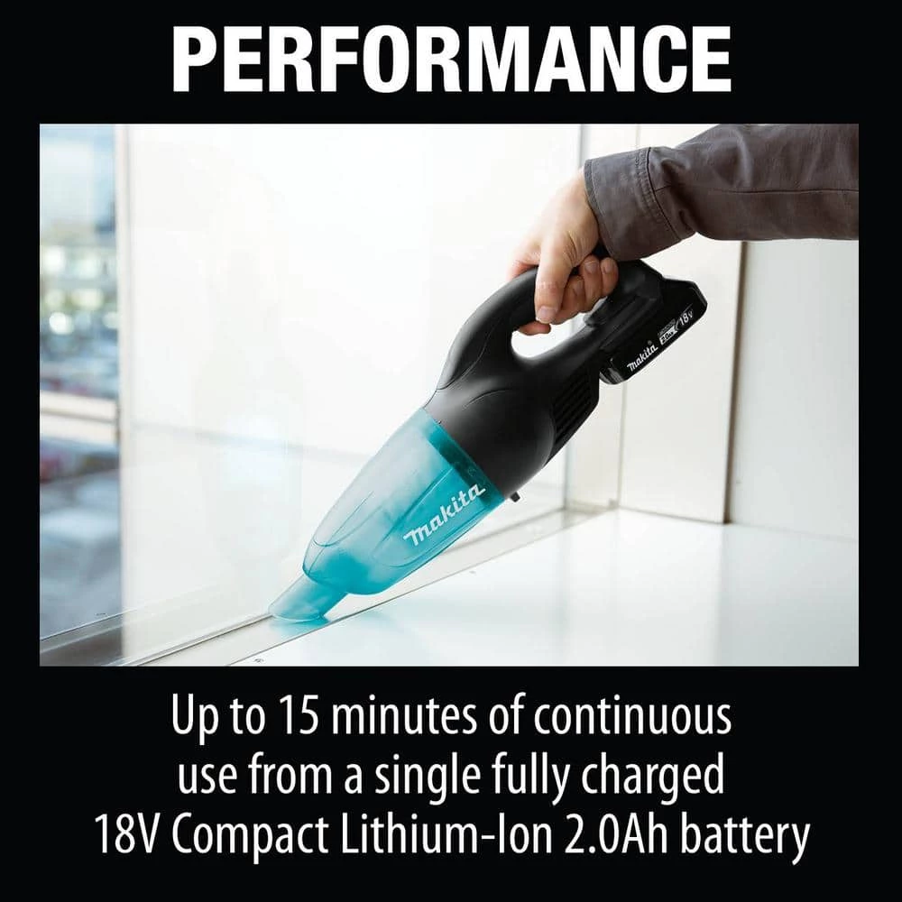 Makita 18V LXT Compact Cordless Vacuum Kit, 2.0Ah with Black Cyclonic Vacuum Attachment and Cloth Vacuum Filter (3-Pack) 13 Makita 18V LXT Compact Cordless Vacuum Kit, 2.0Ah with Black Cyclonic Vacuum Attachment and Cloth Vacuum Filter (3-Pack) - Image 11