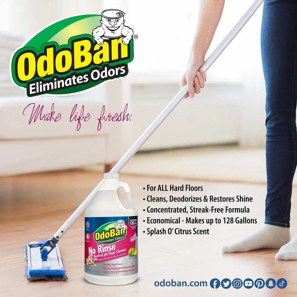 OdoBan 1 Gal. No Rinse Neutral pH Floor Cleaner, Concentrated Hardwood and Laminate Floor Cleaner, Streak Free 7 OdoBan 1 Gal. No Rinse Neutral pH Floor Cleaner, Concentrated Hardwood and Laminate Floor Cleaner, Streak Free - Image 5