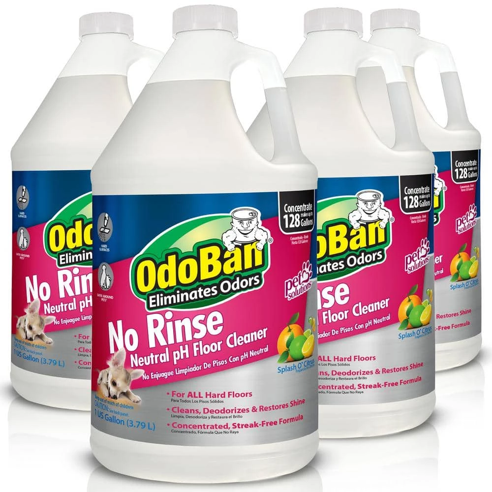 OdoBan 1 Gal. No Rinse Neutral pH Floor Cleaner, Concentrated Hardwood and Laminate Floor Cleaner, Streak Free (4-Pack) 3 OdoBan 1 Gal. No Rinse Neutral pH Floor Cleaner, Concentrated Hardwood and Laminate Floor Cleaner, Streak Free (4-Pack)