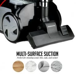 OVENTE 3-Stage Filtration Canister Vacuum with Hepa Filter, Energy-Saving Speed Control-1400-Watt (ST1600B) -Vacuum Cleaners Sales Store ovente canister vacuums st1600b 1f 1000