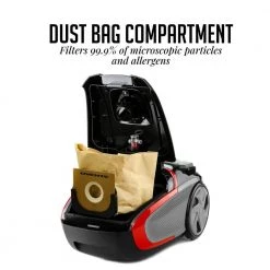 OVENTE 3-Stage Filtration Canister Vacuum with Hepa Filter, Energy-Saving Speed Control-1400-Watt (ST1600B) -Vacuum Cleaners Sales Store ovente canister vacuums st1600b 44 1000