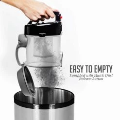 OVENTE Bagless Corded HEPA filter Multisurface Black Canister Vacuum Cleaner -Vacuum Cleaners Sales Store ovente canister vacuums st2010 4f 1000