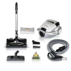 Prolux White TerraVac 5-Speed Quiet Canister Vacuum Cleaner with Sealed HEPA Filter