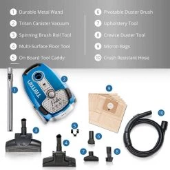 Prolux Tritan Canister Vacuum HEPA Sealed Hard Floor Vacuum with Powerful 12 Amp Motor -Vacuum Cleaners Sales Store prolux canister vacuums tritan blue 44 1000