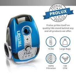 Prolux Tritan Canister Vacuum HEPA Sealed Hard Floor Vacuum with Powerful 12 Amp Motor -Vacuum Cleaners Sales Store prolux canister vacuums tritan blue 4f 1000