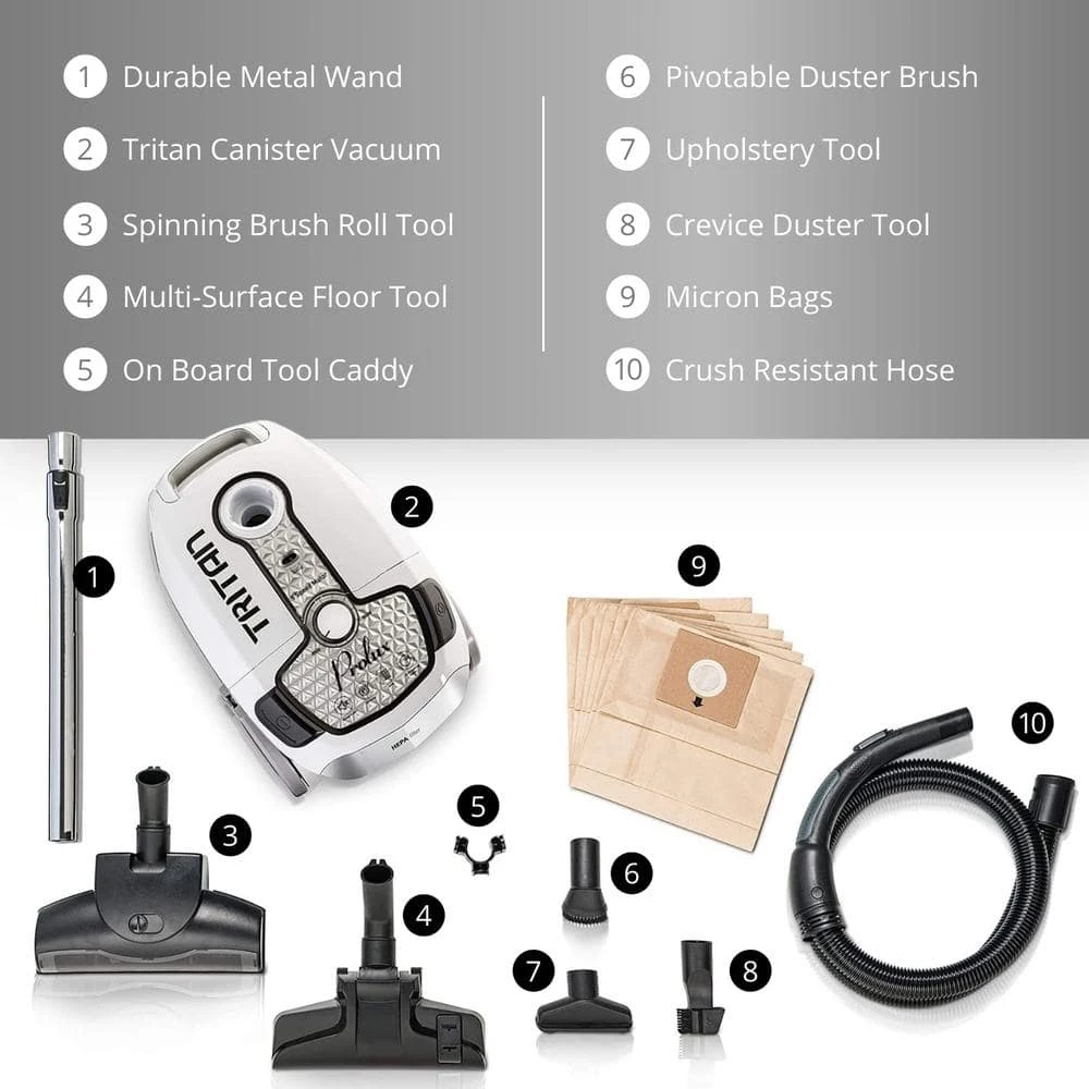 Prolux Tritan Canister Vacuum HEPA Sealed Hard Floor Vacuum with Powerful 12 Amp Motor 9 Prolux Tritan Canister Vacuum HEPA Sealed Hard Floor Vacuum with Powerful 12 Amp Motor - Image 7
