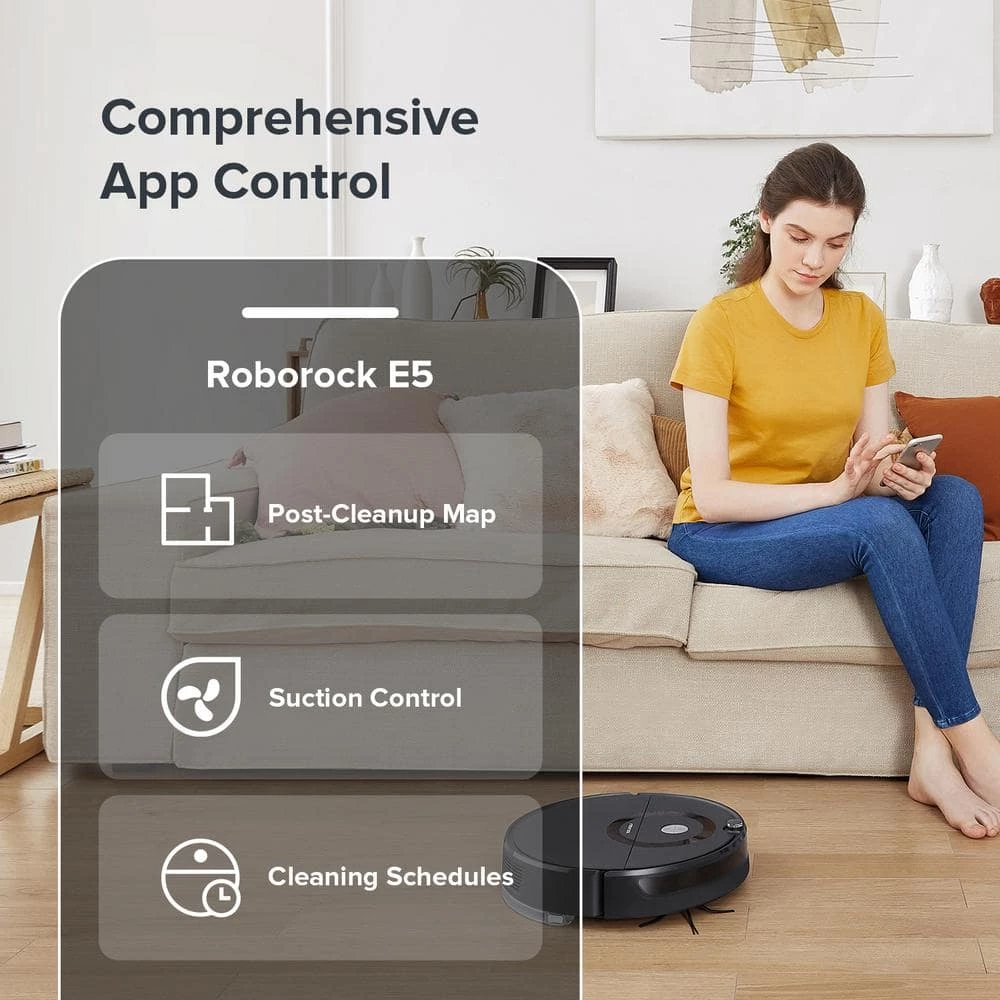 ROBOROCK E5 Mop Wi-Fi Enabled Robotic Vacuum Cleaner with MagBase Remote Control and 2500Pa Strong Suction 9 ROBOROCK E5 Mop Wi-Fi Enabled Robotic Vacuum Cleaner with MagBase Remote Control and 2500Pa Strong Suction - Image 7