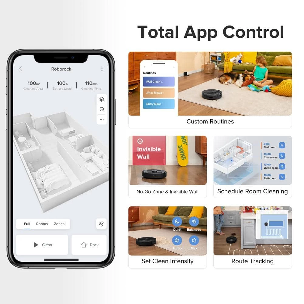 ROBOROCK Q5 Robotic Vacuum Cleaner with Strong 2700Pa Suction LiDAR Navigation Multi-Level Mapping No-Go Zones App Control 8 ROBOROCK Q5 Robotic Vacuum Cleaner with Strong 2700Pa Suction LiDAR Navigation Multi-Level Mapping No-Go Zones App Control - Image 6
