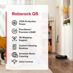 ROBOROCK Q5 Robotic Vacuum Cleaner with Strong 2700Pa Suction LiDAR Navigation Multi-Level Mapping No-Go Zones App Control 16 ROBOROCK Q5 Robotic Vacuum Cleaner with Strong 2700Pa Suction LiDAR Navigation Multi-Level Mapping No-Go Zones App Control -Vacuum Cleaners Sales Store roborock robotic vacuums roborock q5 fa 1000