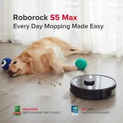 ROBOROCK S5 Max Wi-Fi Enabled Robotic Vacuum Cleaner with Mopping, Electric-Tank, Lidar Navigation and Multi-Floor Mapping -Vacuum Cleaners Sales Store roborock robotic vacuums roborock s5 max 40 1000