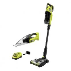 RYOBI ONE+ HP 18V Brushless Cordless Pet Stick Vacuum Kit with Battery, Charger, & ONE+ Cordless Multi-Surface Handheld Vacuum
