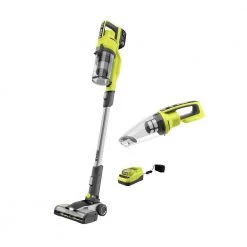 RYOBI ONE+ 18V Cordless Stick and Hand Vacuum Cleaner (2-Piece) with 4.0 Ah Battery and Charger
