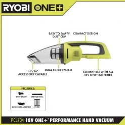 RYOBI ONE+ 18V Cordless Stick and Hand Vacuum Cleaner (2-Piece) with 4.0 Ah Battery and Charger -Vacuum Cleaners Sales Store ryobi stick vacuums pcl720khv1 a0 1000