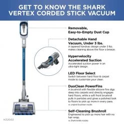 Shark Vertex UltraLight DuoClean PowerFins with Self-Cleaning Brushroll Corded Stick Vacuum Cleaner -Vacuum Cleaners Sales Store shark stick vacuums hz2002 1f 1000