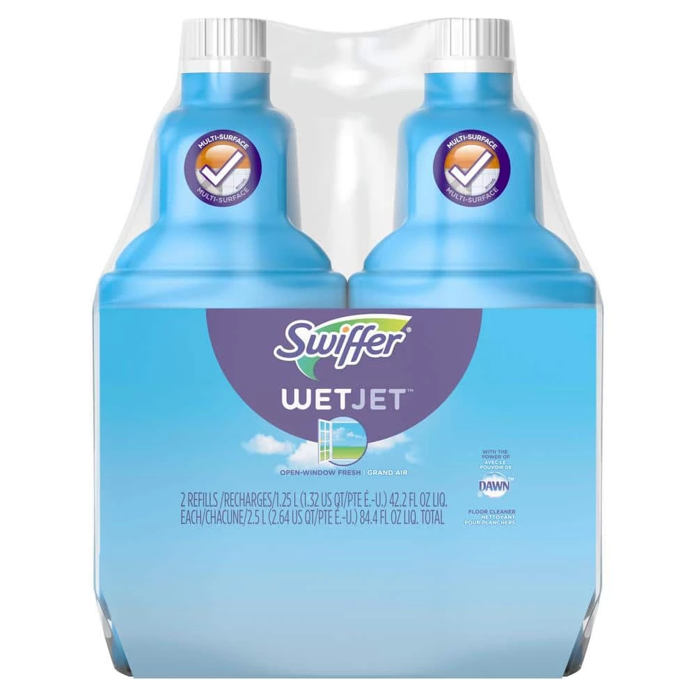 Swiffer WetJet 42 oz. Multi-Purpose Floor Cleaner Refill with Open Window Fresh Scent (2-Pack) 3 Swiffer WetJet 42 oz. Multi-Purpose Floor Cleaner Refill with Open Window Fresh Scent (2-Pack)