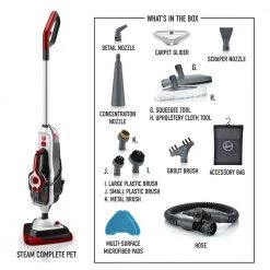 HOOVER WindTunnel Bagless Pet Upright Vacuum Cleaner with Automatic Cord Rewind and Steam Complete Pet Steam Mop -Vacuum Cleaners Sales Store upright vacuums uh71320 wh21000 40 1000